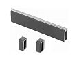 Штанга гардеробная прямоугольная с антискользящей вставкой с креплениями 3м ELITE, графит