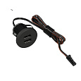 Зарядное USB устройство CHARGE-S, 2 USB круглый черный, без блока питания